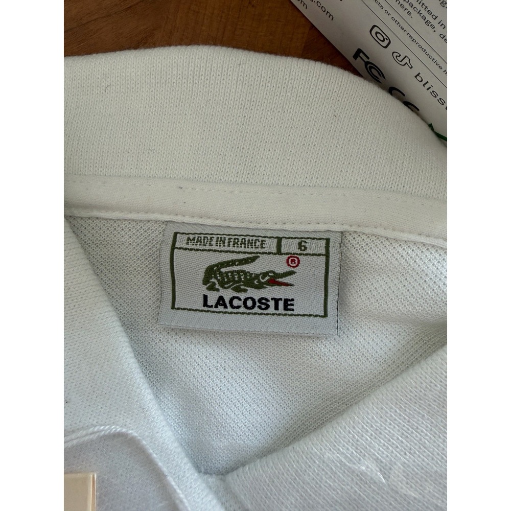 Lacoste Men's White Polo Shirt XL Regular Short Sleeve Collared Solid Logo NWT